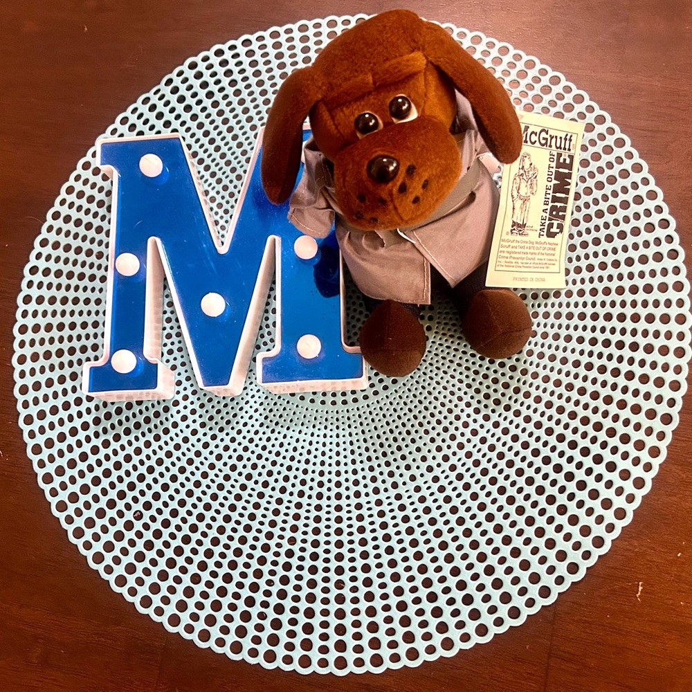 MCGRUFF Crime Dog Stuffed Doll With Tags Detective , 1980’s TV